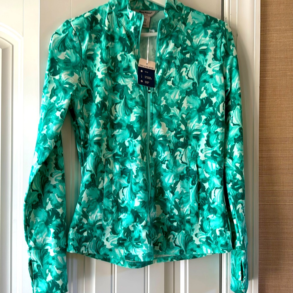 NWT Tommy Bahama Women‎ Jacket Active Golf Full Zip Floral UPF50 Size Small